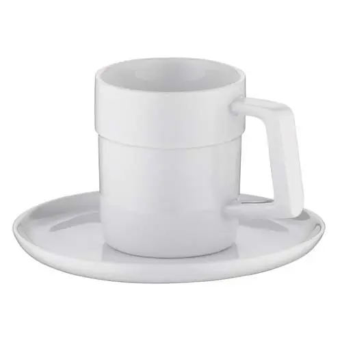 Espressotasse Perfetto mit Untertasse, GV 70 ml, aus feinstem Porzellan, weiss Expressversand