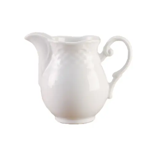 Begrenztes Angebot Milchgießer mit Henkel, "Aphrodite Uni Weiss", Inhalt 15 cl, Maße Ø o. Hkl 70 mm, Ø m. Hkl 107 mm, Höhe 87 mm, Gewicht 128 g