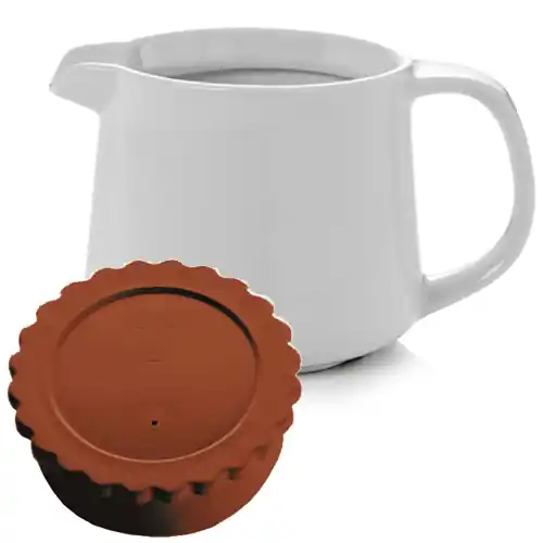 Kännchen HAMBURG Kunststoff Porzellan Polypropylen mit Deckel braun 300 ml H 80 mm PP-Klemmdeckel braun Highlight