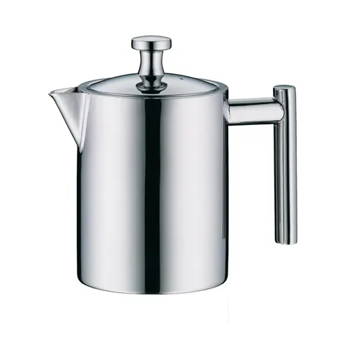 Markenware Teekanne Edelstahl mit Deckel einwandig 600 ml H 142 mm