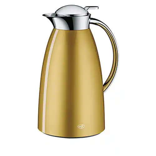 Isolierkanne Gusto, 1,0 ltr. ca. 8 Tassen, Metall lackiert, alfiDur-Vakuum-Hartglaseinsatz, Drehverschluss mit Einhandbedienung, liquid brass Jetzt Bestellen