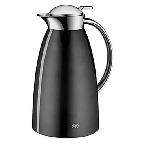 Isolierkanne Gusto, 1,0 ltr. ca. 8 Tassen, Metall lackiert, alfiDur-Vakuum-Hartglaseinsatz, Drehverschluss mit Einhandbedienung, liquid platinum Garantierte Lieferung