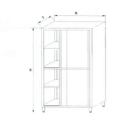 Preisreduziert Hochschrank KDT-206 geteilte Schiebetüren L 800 mm x 700 mm H 1800 mm