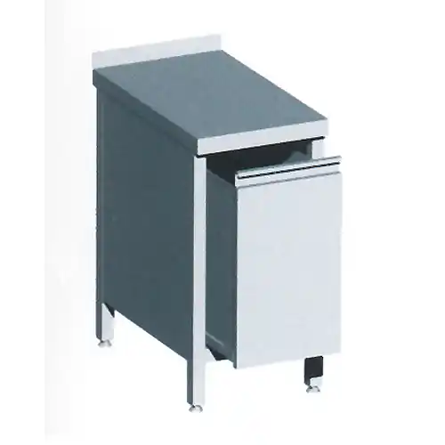 Abfallschrank 425 mm x 700 mm H 900 mm 1 Schublade Aufkantung 50 mm hinten Rabatt