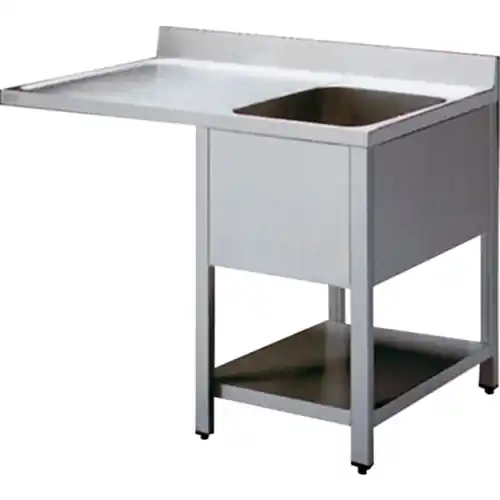 Spülcenter EM ECOLINE mit Abtropffläche links 1 Becken 400 x 500 x 250 mm mit Grundboden L 1200 mm B 700 mm Preis Gesenkt