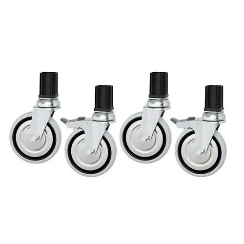 308243 Lenkrollen für Arbeitstische, 1 Satz, 4 Lenkrollen, 2 davon mit Feststellern, Arbeitshöhe bei Rolleneinsatz 990 mm Knallerangebot
