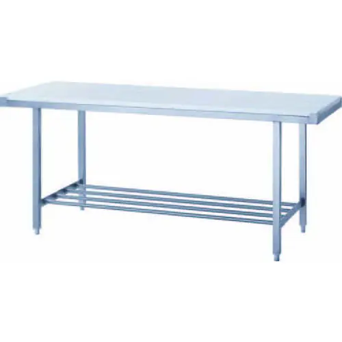 Neuheit Zerlegetisch Chromnickelstahl, L 1500 x B 700 x H 850 mm, geschweißte Ausführung, Tischplatte bestehend aus einer 30 mm starken, durchgehenden Kunststoffschneidplatte (weiß), beidseitig zu verwenden