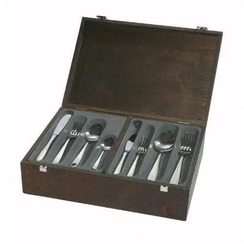 Besteck-Set Modell "Ciga", 75-teilig, Besteckkasten aus Holz Geprüft