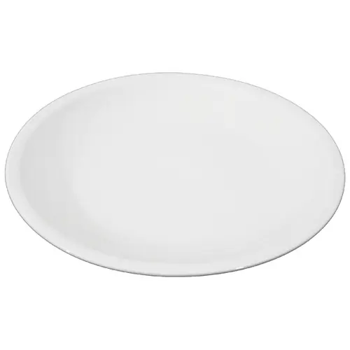 Restposten Coupeteller, flach, Ø 25,5 cm, weiss, mit schmaler Fahne, Serie Blanko Super-Preis