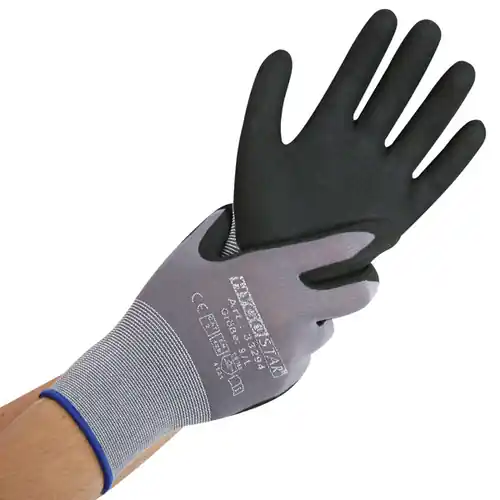 Billig Arbeitshandschuhe ERGO FLEX S/7 grau mit Nitril-PU-Beschichtung 230 mm