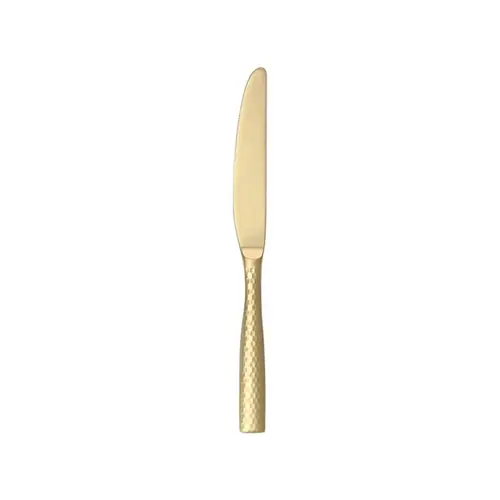 Preis Gesenkt Dessertmesser LUCCA FACET GOLD Edelstahl Vollheft L 214 mm