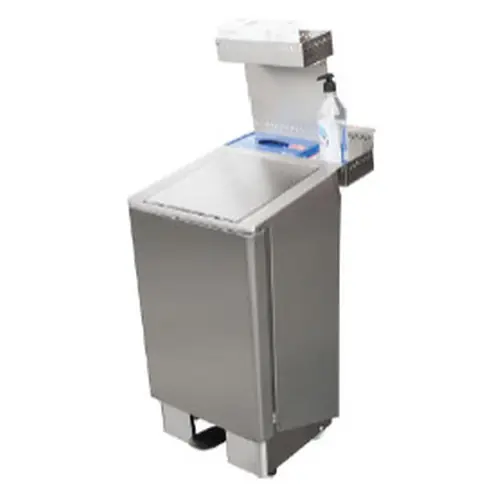 Sale Mülleimer Mars 120 ltr mit Hygieneaufsatz Edelstahl mit Fußpedal L 475 mm B 905 mm Gasdämpfer