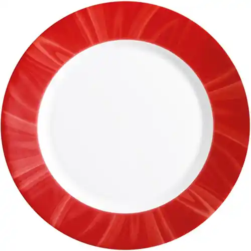 Markenware Teller flach Ø 252 mm NATURA RED Hartglas H 27 mm mit Dekor rot