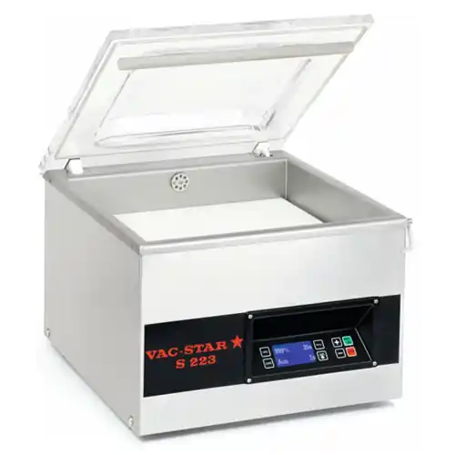 Vakuum-Verpackungsmaschine S-223 L-GX Kammergerät 1 Schweißleiste 420 mm 20 m³/h Highlight