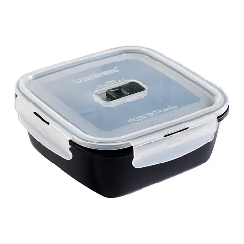 Markenware Mehrwegbehälter BLACK BOX ACTIVE 1220 mm Glas schwarz quadratisch 185 mm x 185 mm H 75 mm