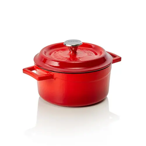 Cocotte Ø 165 mm 1,3 ltr rot Gusseisen emailliert induktionsgeeignet Neu Im Sortiment