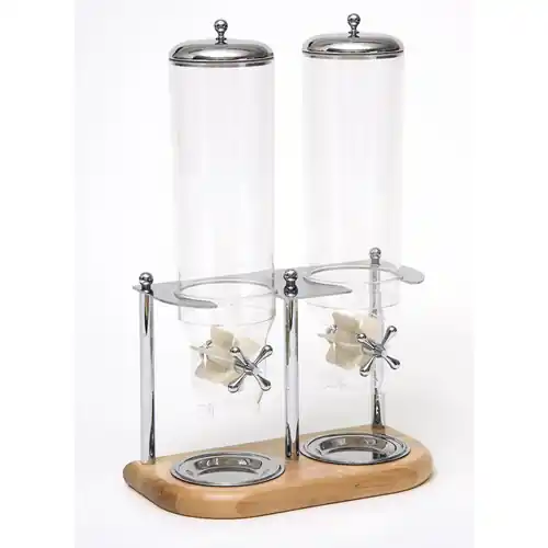 Nur Heute Cerealiendispenser CLASSIC kirschbaumfarben 2 x 3 ltr Bedienung per Drehknopf