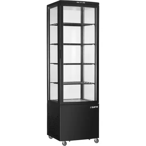 Preiswert B-WARE Umluftkühlvitrine SVEN schwarz 235 ltr 230 Volt 3 Borde