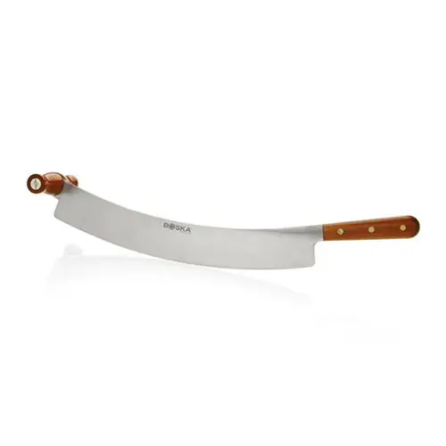 Abverkauf Käsemesser Wiegemesser Professional L mit Doppelgriff Holz L 38 cm