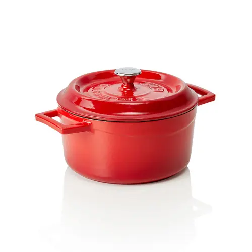 Schnäppchen Cocotte Ø 210 mm 2,8 ltr rot Gusseisen emailliert induktionsgeeignet