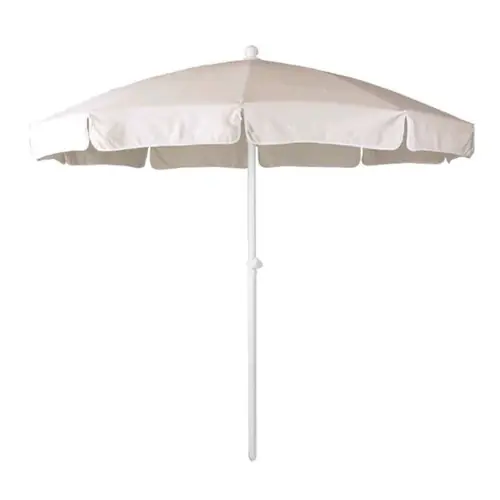 Garantierte Lieferung Sonnenschirm POOL cremefarben rund mit Volant Ø 200 cm H 214 cm