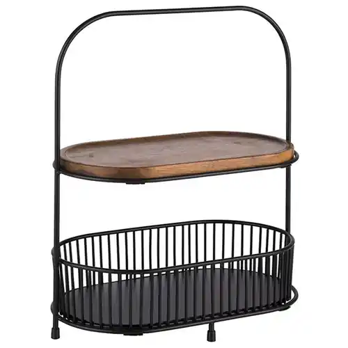 Neue Ware 2-stufige Etagère ALL-ROUNDER 5er Set schwarz 1 310 mm x 170 mm H 375 mm