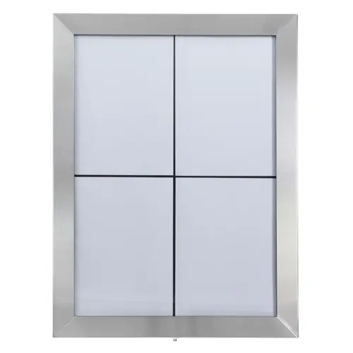 Preiswert LED-Informations-Display CLASSIC Edelstahl für 4 Seiten A4