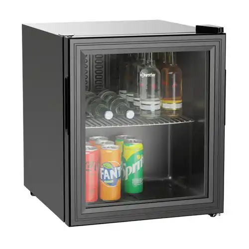 Abverkauf Glastürenkühlschrank 46 schwarz Kompressorkühlung
