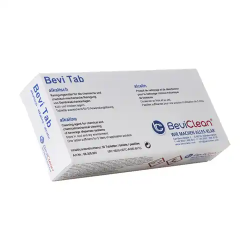 Reinigungsmittel Desinfektionsmittel Bevi Tab Tabs alkalisch passend für Getränkeleitungen Markenware