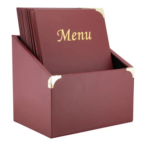 Sonderaktion Speisekartenbox BASIC mit 10 Speisekarten DIN A4 rot
