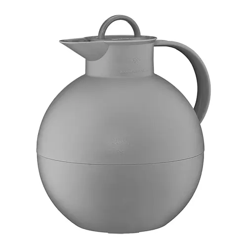 Isolierkanne KUGEL 0,94 ltr grafitgrau matt Vakuum-Hartglas Drehverschluss Bestpreis