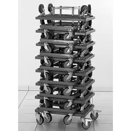 Aktuell Rollerstapler mit 15 Kunststoffrollern 600x400 rot