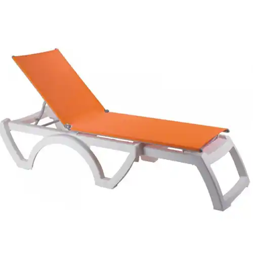 Sofort Bestellen Sonnenliege JAMAICA BEACH weiß orange stapelbar 1900 mm x 700 mm H 380 mm
