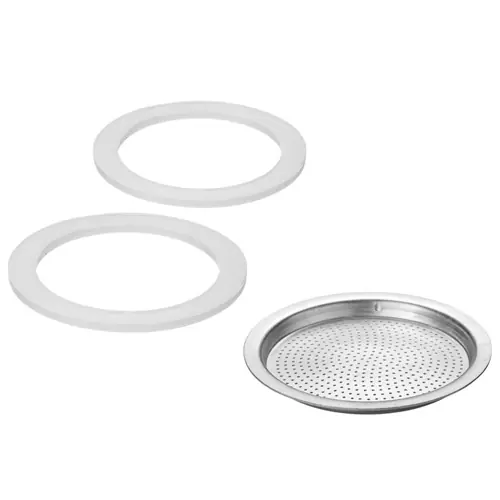 2 Silikondichtringe und 1 Filterplättchen für Espressokocher »Brasilia Plus«, 6Tassen Solange Der Vorrat Reicht