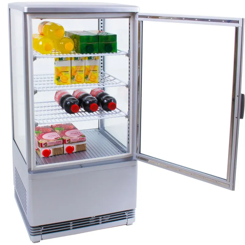 Heißes Angebot ZORRO Umluftkühlvitrine SC 70 3 Roste 70 Liter Silber