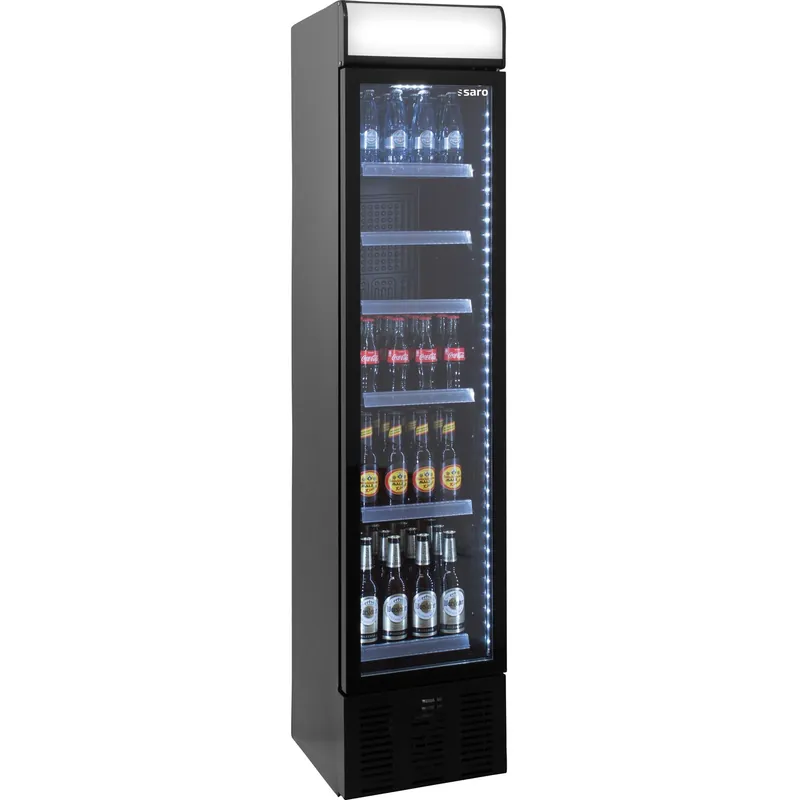 SARO Getränkekühlschrank mit Werbetafel - schmal. Modell DK 134 PRO Saisonangebot