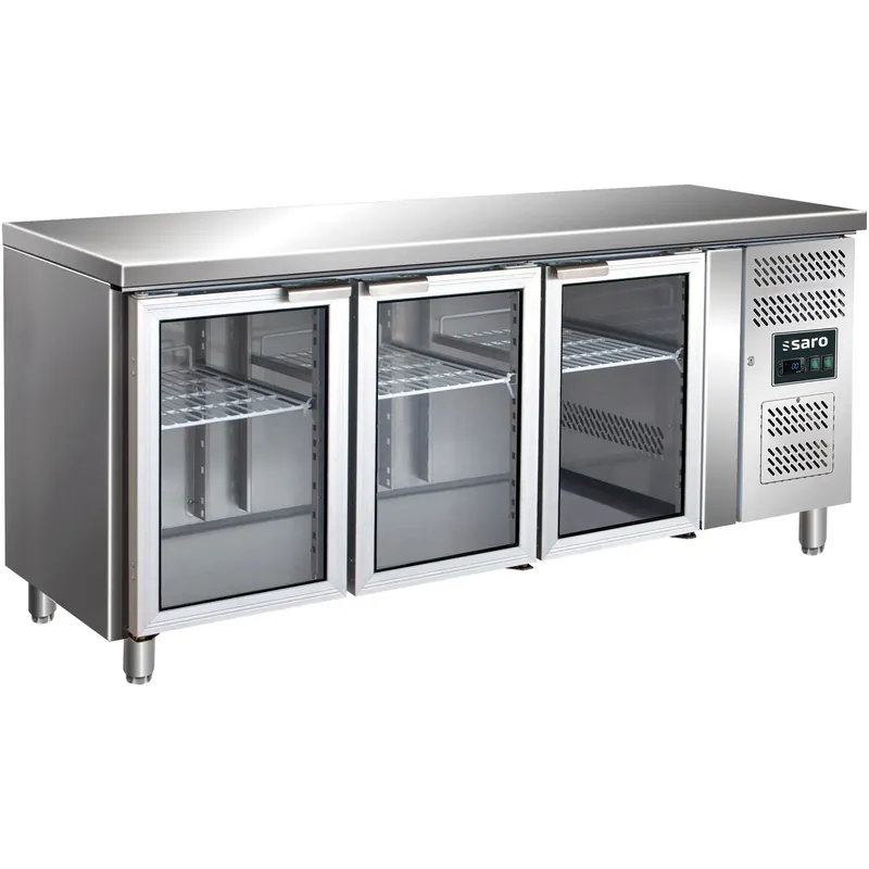SARO Kühltisch mit 3 Glastüren, Modell GN 3100 TNG Bestpreis