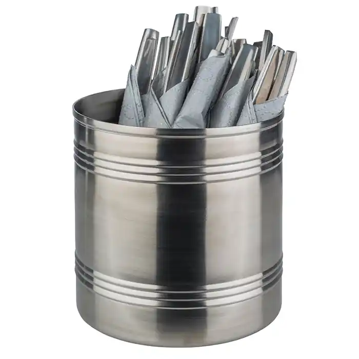 Saisonangebot SNACK-CAN Besteckbehälter - (Ø 13,5 x 14 cm) (Inhalt 1,8 l) - Edelstahl