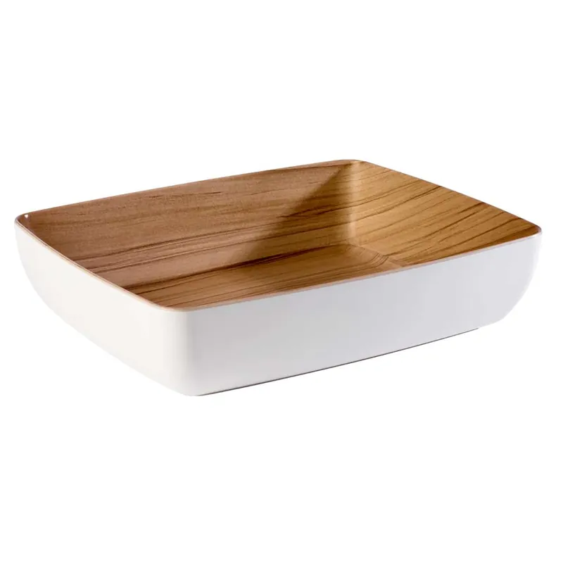 FRIDA Schüssel GN 1/2 - 32,5 x 26,5 x 7,5 cm - Melamin - (4 l) - Holz/Weiß Markenprodukt
